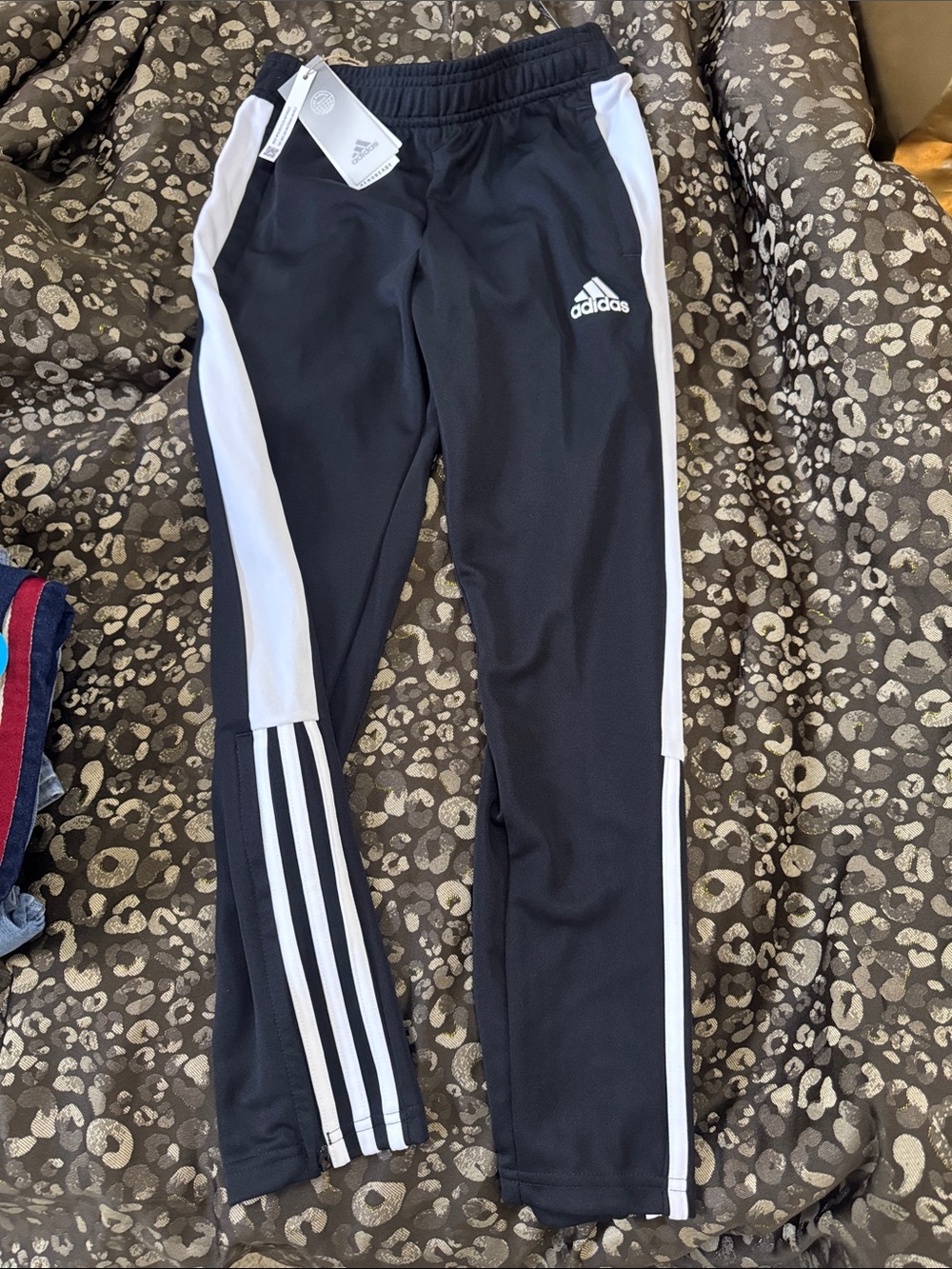Adidas slim fit boys track pants size S NWT